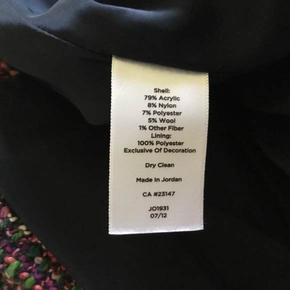 NWOT TALBOTS multi color boucle tweed jacket 24W - Picture 5 of 5